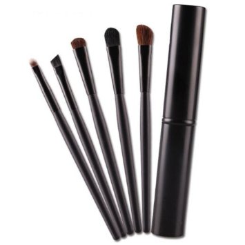 Mokale 5 Pieces Professional Eyeshadow Brush Makeup Kit Designer Cosmetic Eye Makeup Tools With Luxury Case Synthetic & Goat Hair Stylish Ergonomic Handles At Home Or Travel