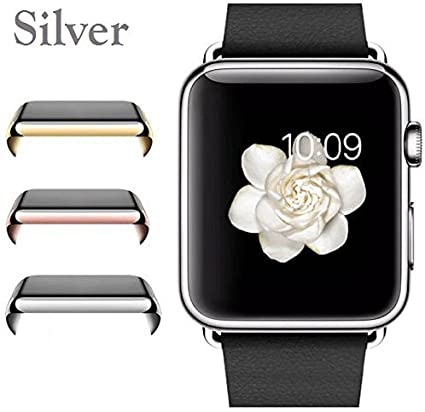 Josi Minea iWatch [44mm] Protective Snap-On Case with Built-in Screen Protector - Shockproof & Anti-Scratch Ultra Thin Cover HD Clear Shield Compatible with Apple Watch Series 5 & 4 [ 44mm - Silver ]