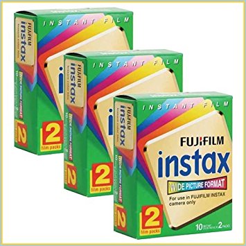 FujiFilm Instax Wide Picture Format Instant Film, 10 Exposures (Pack of 3 Twin Packs)