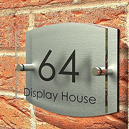 Displaypro House Number Sign Plaque Thick Glass Effect Acrylic