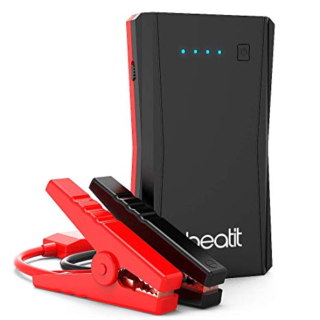 Car Jump Starter, Beatit 500A Peak 12V AUTO Battery Booster Pack with QC3.0, Type-C Port and LED Flashlight, Portable 10800mAh Emergency Power Bank