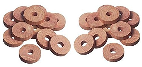 CEDAR WOOD RINGS 2 x 12 PACK NATURAL MOTH INSECT DETERRENT REPELLER FRESH CLOTHES