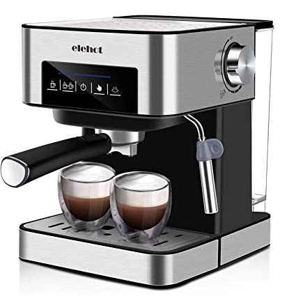 ELEHOT Coffee Makers Espresso Machine with 15 Bar Pump and Milk Frother Stainless Steel,850W