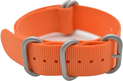 ArtStyle Watch Band with Colorful Nylon Material Strap and Heavy Duty Brushed Buckle