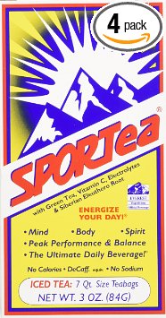 Sportea Iced Tea, 7-Count Tea Bags, 3oz (Pack of 4)