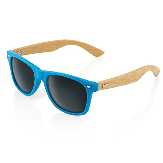 GEARONIC TM Wood Wooden Mens Womens Bamboo Vintage Sunglasses Eyewear