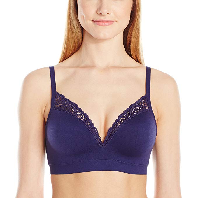 Mae Women's Plunge Bralette with Lace Neckline (for A-C Cups)