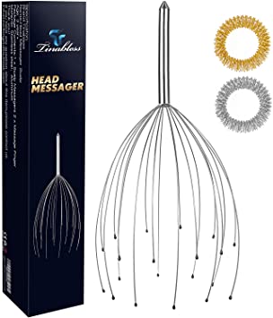 Tinabless Portable Scalp Massage Kit,Head Massager with 20 Fingers Head Scratcher for Deep Relaxation, Hair Stimulation and Body Stress Relax