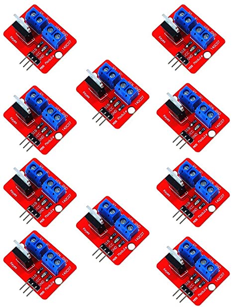 Acxico 10Pcs IRF520 Power MOSFET Driver Module For Arduino MCU ARM Raspberry pi