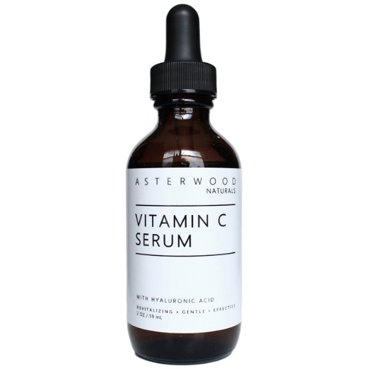 Vitamin C Serum with Organic Hyaluronic Acid 2 oz - Lighten Sun Spots, Anti Aging, Anti Wrinkle - Light and Oxygen Stable MAP Vitamin C - Classic Formula - Asterwood Naturals - 2 Ounce Dropper Bottle