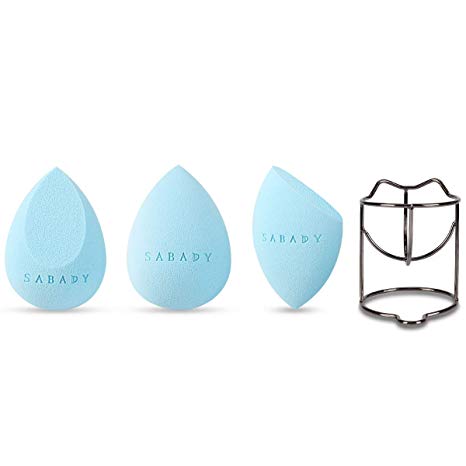 SABADY 3 1 MAKEUP Beauty Sponge Blenders Set With Travel Cases,BlackGold Holder, Multi-shaped,Durable,Soft,Latex-free Blending Sponges Perfect for Foundation,Powder&Cream,and All Skin Types(BLACK)