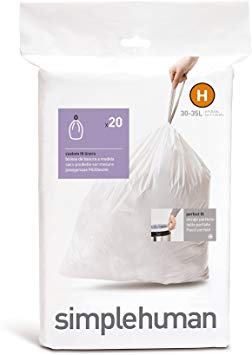 simplehuman Code H Custom Fit Trash Can Liner, 1 refill pack (20 liners), 30-35 L / 8-9 Gal