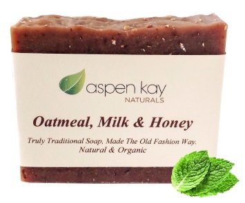 Oatmeal Soap Bar With Organic Honey Goats Milk and Organic Shea Butter Can Be Used as a Face Soap or All Over Body Soap For Men Women and Teens Gentle Exfoliating Soap For All Skin Types GMO Free Preservative Free Each Bar Is Handmade By Our Artisan Soap Maker 4oz Bar No Animal Testing - Cruelty Free Natural and Organic Soap Satisfaction Guaranteed