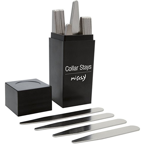 Collar Stays - Set of 36 Premium Metal Stays - 4 Sizes for All Shirts
