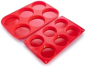 Silicone Texas Muffin Pans (Standard-6-Cup-Jumbo-6-Cup-2PC)