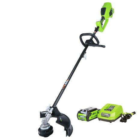 GreenWorks 2100702 G-MAX 40V Digipro 14-Inch String Trimmer, 2AH Battery and Charger Included - Attachment Capable