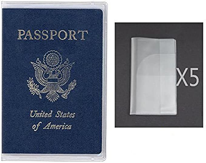 Maxhood Plastic Passport Cover Passport Protector (Pack of 5) (Transparent Clear)