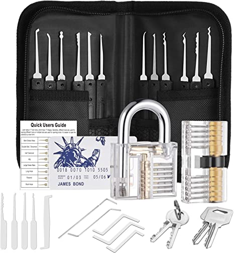 Kacul Stainless Steel Multi-Function Tool for Training, 22PCS Set,with 2 Lock e (Black)