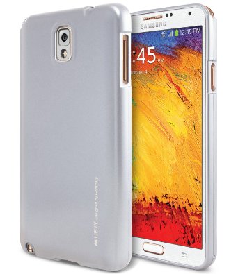 Galaxy Note 3 Case Ultra Slim Fit Goospery i-Jelly Case Metallic Finish Premium TPU Case Cover Anti-Yellowing  Discoloring Finish for Samsung Galaxy Note 3 - Metallic Silver
