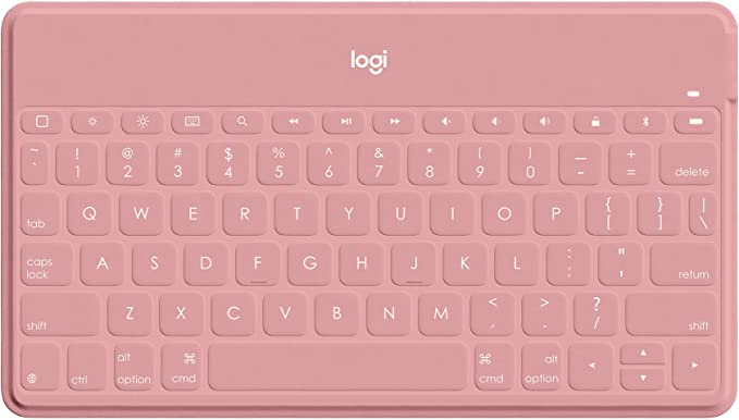 Logitech Keys-To-Go Super-Slim and Super-Light Bluetooth Keyboard for iPhone, iPad, Mac and Apple TV including iPad Air 5th gen (2022) - Blush Pink