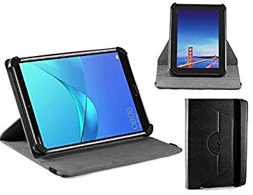Navitech Black Leather Case Cover with 360 Rotational Stand Compatible with The ASUS 9.7" Chromebook Tablet CT100