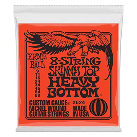 Ernie Ball 8-String Skinny Top Heavy Bottom Nickel Wound Set, .009 - .080