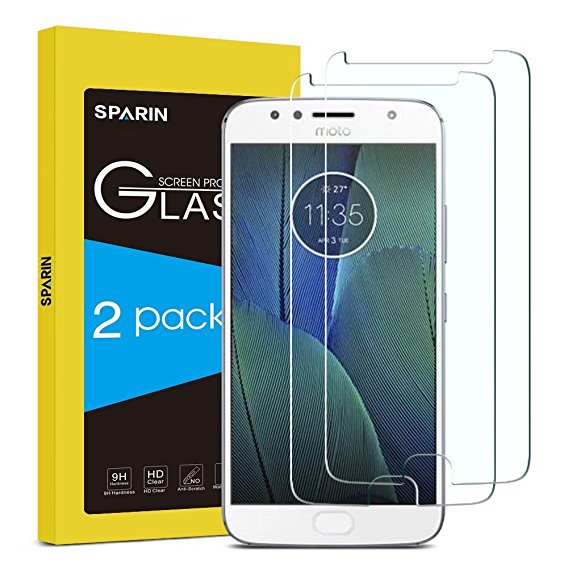 [2 Pack] Moto G5S Plus Screen Protector, [NOT for G5 & G5S SPARIN Tempered Glass [Bubble-Easy Installation] Screen Protector for Lenovo Moto G5S With [Lifetime Warranty]