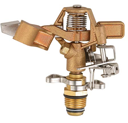 SOMMERLAND Heavy Duty Brass Impact Head Sprinkler 0 to 360 Degree Up to 5000 sq. ft. Coverage
