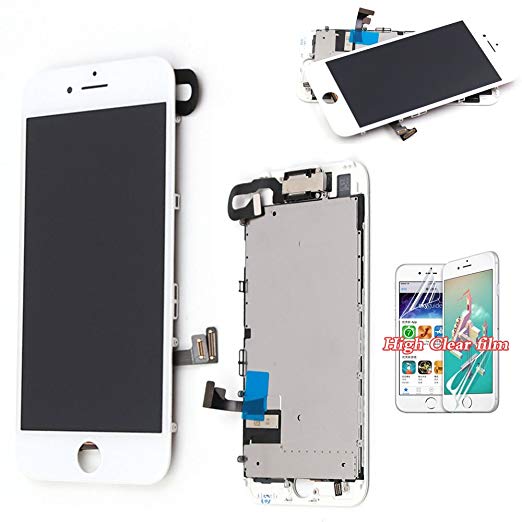 For iPhone 7 Plus Screen Replacement White Repair Set LCD Touch Screen Digitizer Display Frame Assembly with Front Camera   Facing Proximity Sensor   Ear Speaker