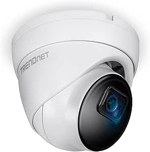 TRENDnet Indoor Outdoor 5MP H.265 PoE IR Fixed Turret Network Camera, IP66 Rated Housing, IR Night Vision up to 30m (98 ft.), Security Surveillance Camera, microSD Card Slot, White, TV-IP1515PI