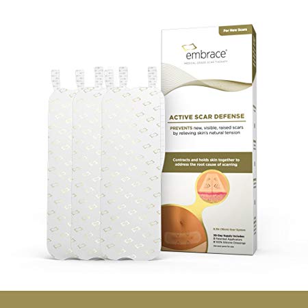 Embrace Active Scar Defense for New Scars, FDA-Cleared Silicone Scar Sheets (SIZE XL) 30 Day Supply