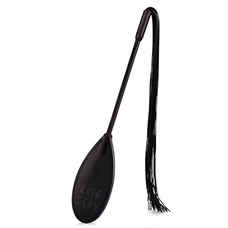 Utimi Premium SM Leather Spanking Paddle Fetish Fantasy Whip Flogger with Silicone Tassels