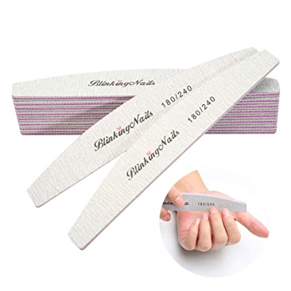 Nail Files and Buffers Professional Nail File 180/240 Grit Sanding File Set Double Side Washable Block File Nails Disposable Nail Files Bulk of Nail Art Tools