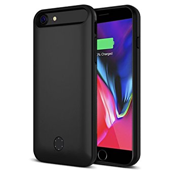 iPhone 8 / 7 / 6s / 6 Battery Case, ZTESY 5000mAh Capacity Support Lightning Port Headphones Charging Case Extended Battery Rechargeable Protective Portable Charger 4.7 ( Black )