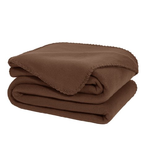 DOZZZ Super Soft Fleece Throw Blanket Brown Ultra Cozy Oversized Throw Light Weight Blanket Sofa/ Couch/ Travel Throw Blanket 50 x 70 Inch