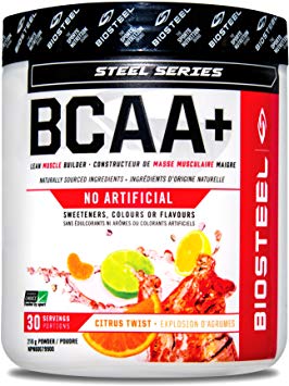 Biosteel BCAA  Amino Acid Powder, Lean Muscle Support, Sugar Free, Naturally Sweetened with Stevia, Citrus Twist, 210 Gram