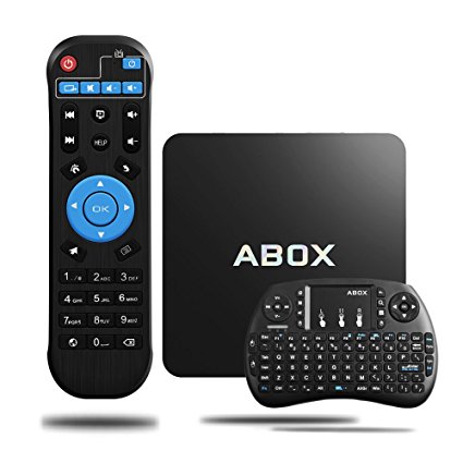 2017 Globmall 4K TV Box, ABOX Android 6.0 8 ROM Smart TV Box Quad Core 64 Bits CPU Amlogic S905X Chip with Wireless Keyboard and Remote