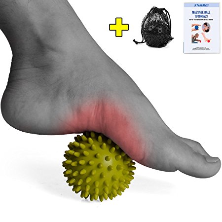 STURME Massage Ball Spiky foot Massager for Foot Back Muscle All Body Deep Tissue Trigger Point Therapy Best Therapeutic Massaging Roller Yoga Balls Includes Free Ebook and Holder Bag