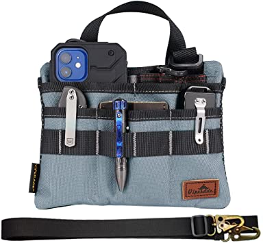 VIPERADE VE5 Tool Pouch, Tool Pocket Organizer for Men, Oxford Shoulder Tool Pouch with 7 Pockets for Flashlight, Pocket Knife, Notebook, EDC Tools, Keys