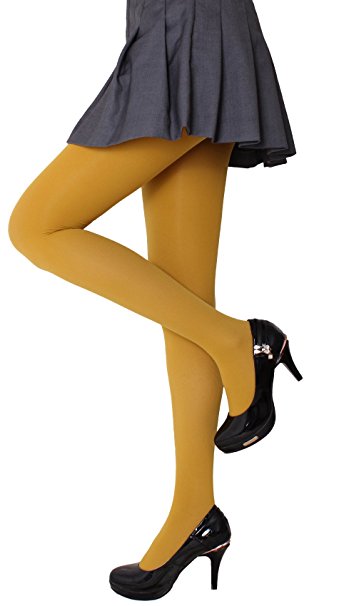 CozyWow Women's 80 Denier Solid Color Soft Semi Opaque Footed Tights