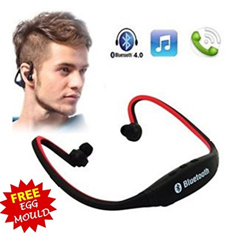 Wireless Bluetooth On-ear Sports Headset Headphones with Micro Sd Card Slot and FM Radio with free stainless steel egg mould inside gift..