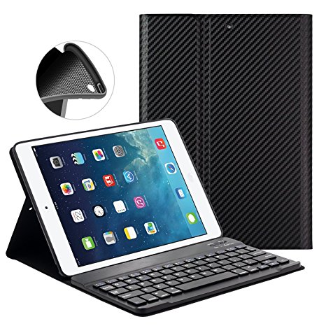 [Upgrade]Keyboard Case for New iPad 2017 9.7"/iPad Air/Air 2-LUCKYDIY Keyboard Stand Cover with[Soft TPU Case Protection] [View Angle Adjustable] [Magnetically Detachable Bluetooth V3.0 Keyboard]