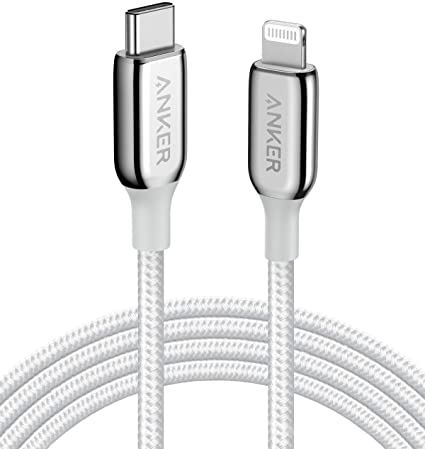 Anker USB C to Lightning Cable Powerline  III(6 ft, Silver) [MFi Certified] Lightning Cable for iPhone 11/11 Pro Max/X/XS/XR/XS Max / 8 Plus, Supports Power Delivery