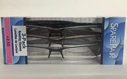 (6 pack) SPARE PAIR PETE READING GLASSES  2.50 SCRATCH RESISTANT NEW