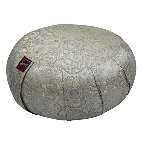 Round Zafu Cushion for Yoga and Meditation, Available in Two Variations Cotton or Buckwheat Filled by Yogavni