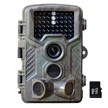 HD 1080P 12MP Game and Trail camera for Deer Hunting , No Glow Infrared Scouting Camera Night Vision max to 82ft with 46pcs LEDs , 2.4" LCD Screen and Waterproof IP66