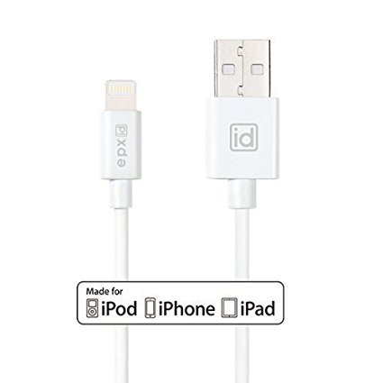 [Apple MFi Certified] epxid® Lightning to USB Cable 3.3ft / 1m with Ultra-Compact Connector Head for Apple iPhone 6s, 6 Plus 5s 5c 5, iPad Pro Air 2, iPad mini 4 3 2, iPod touch 5 6 / nano 7(white)