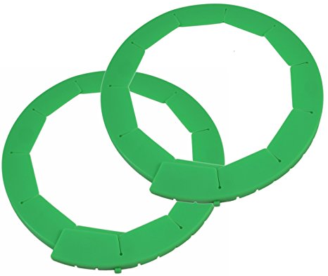 Silicone Pie Crust Shields (2 pack), Adjustable Pie Protectors, Green