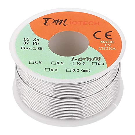 DMiotech 1mm 150G 63/37 Rosin Core Flux 1.8% Tin Lead Roll Solder Wire