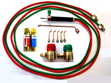 Devardi Glass Jewelers' Micro Torch Kit w/Regulators, Flash Arrestors, Rosebud, 5 tips, For Disposable Tanks